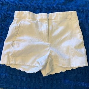 J. Crew white scallop shorts size 0